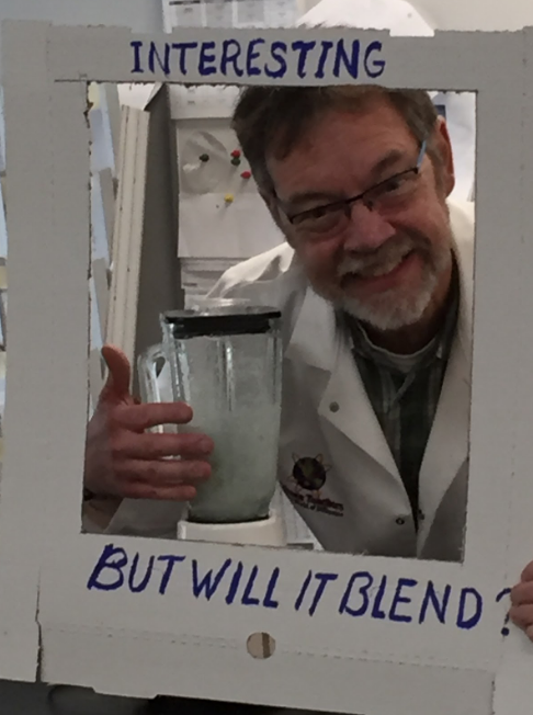 Mr. Stephen Miller dresses up as the “will it blend” meme for a school-wide meme day and uses it as a way to teach students a new science concept.