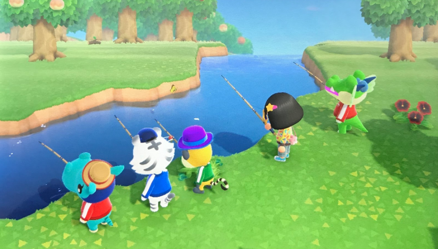 Villagers participating in the spring fishing tournament.
