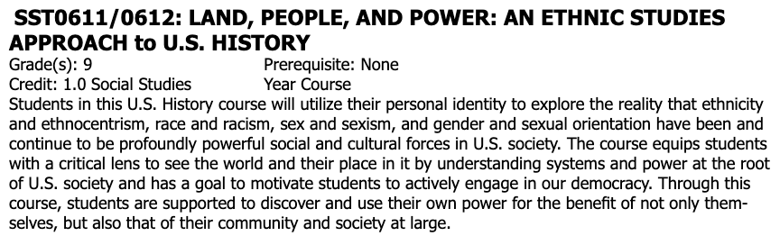  As part of the MHS social studies department’s initiative to revamp the curriculum, Land, People, and Power: An Ethnic Studies Approach to U.S. History already appears in the MHS 2021-2022 Course Offerings Booklet. This class will focus on critical thinking and diverse perspectives as they pertain to American history. Required for all freshmen starting next year, this course will add a new layer of cultural awareness to every student’s high school experience.