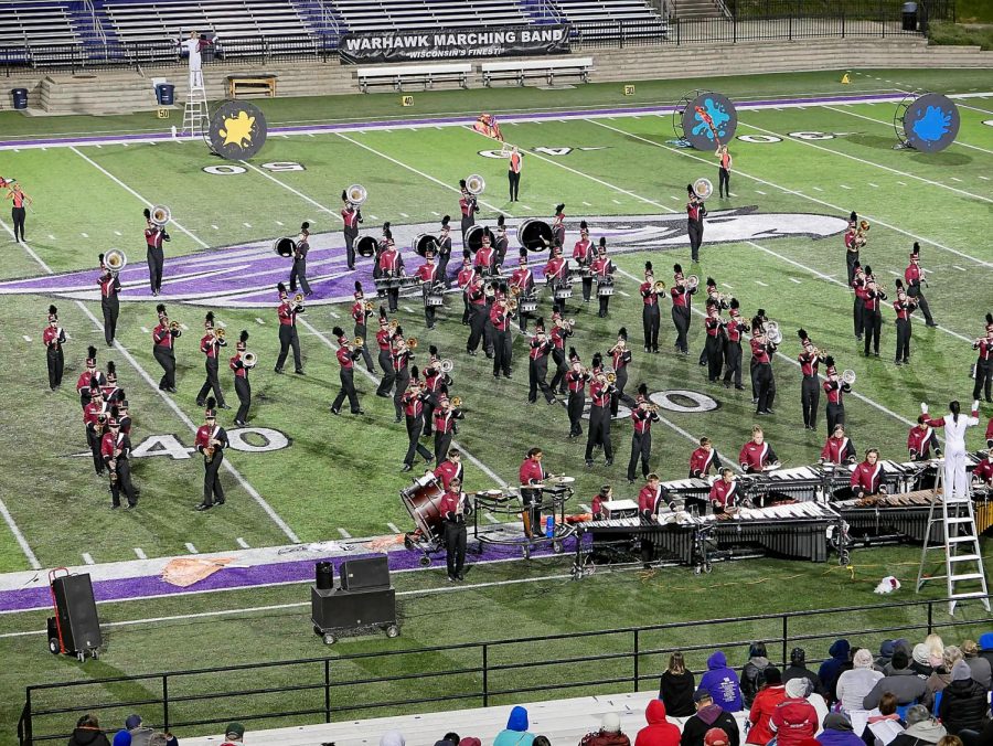                                                                                         Middleton High School Marching Band performing at Perkins field for the state championship. MHS took second at this year’s competition.