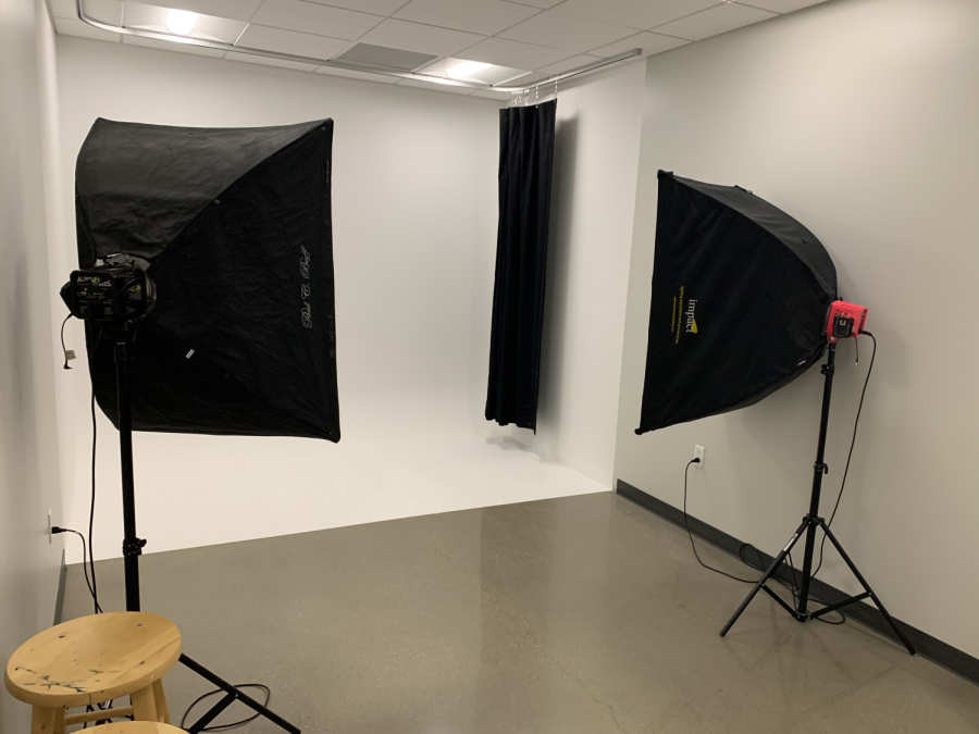 The new photography classrooms also feature a spacious studio with brand new lights and a curved white wall to make for seamless pictures. Students can explore new avenues of photography with these new and improved amenities. 