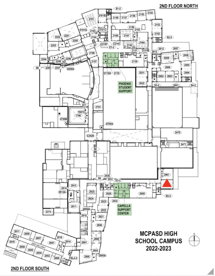 MHS has added two dance studios to the second floor of its new building. Each studio has a wall lined with mirrors, large floor-to-ceiling windows, and smooth hardwood floors. The MHS Dance team, which placed third at State last year, is now able to split their practices between the dance studios and the field house. 