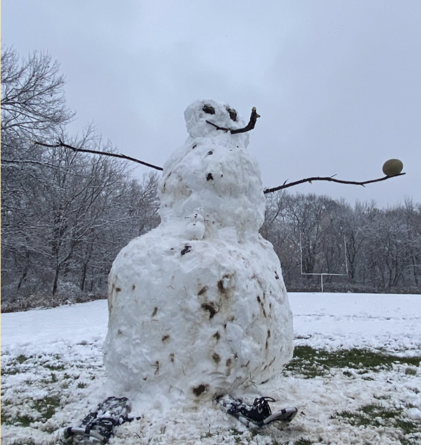 Dubbed Frosty, this snowman brought students of MHSs Outdoor Pursuits class together to make the most of the recent snowstorm.
