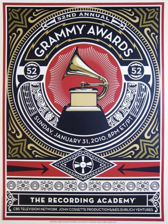 Official promotional art for the 52nd Grammy Awards held in 2010. There used to be so much hype built up for these awards, but with the rise of social media and transparency in the industry, what merit does this award show really hold?