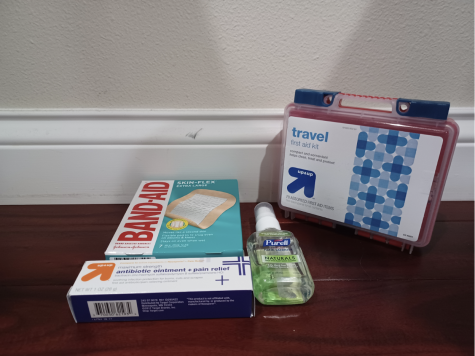 Picture of a variety of First-Aid products bought at Target that are useful for First-Aid. All products were bought separately