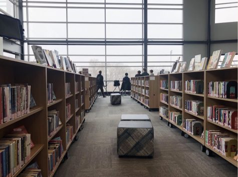 Books line the shelves in the North LMC of Middleton High School. Book banning is on the rise in the United States.
