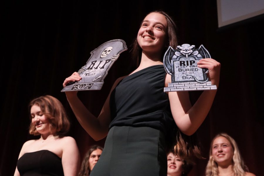 Isa Killian received an award for or having the honor of dying twice in this years productions. Once in She Kills Monsters as Tilly/Tillius and Into the Woods as Milky White.