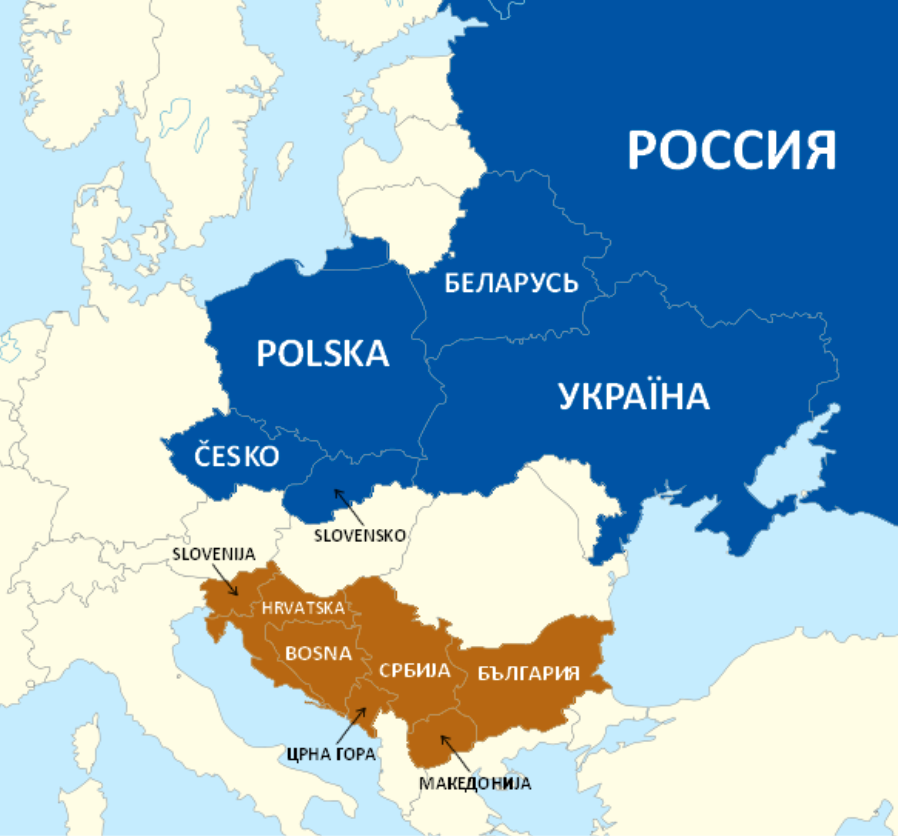 A map of Slavic nations. 