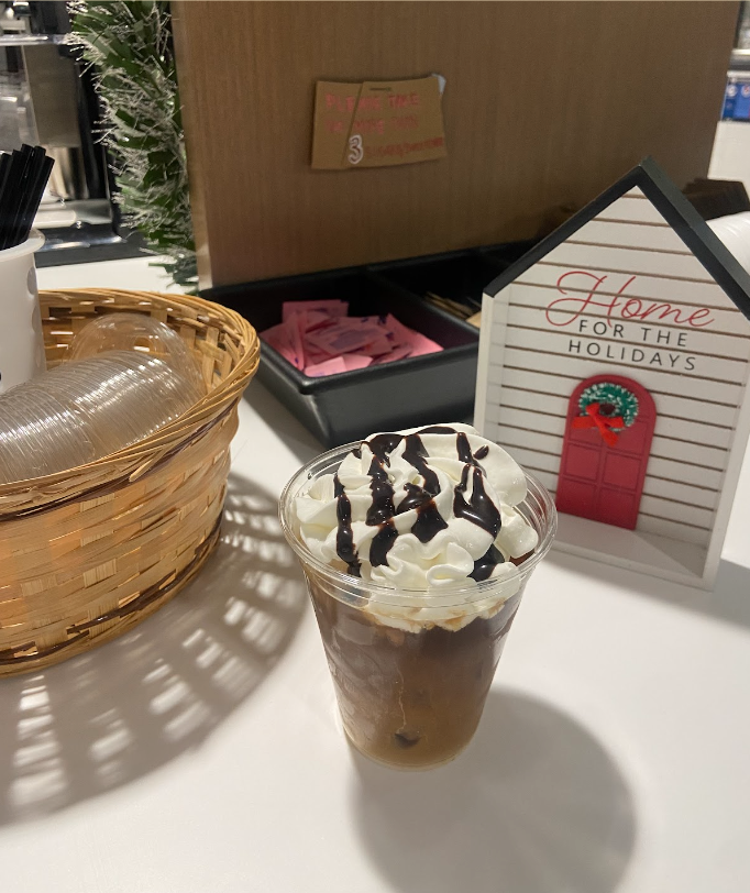 One of December featured flavors, this Iced Mint Mocha is offered every morning from 7:30-8:30 at MHS own Cardinal Cafe.