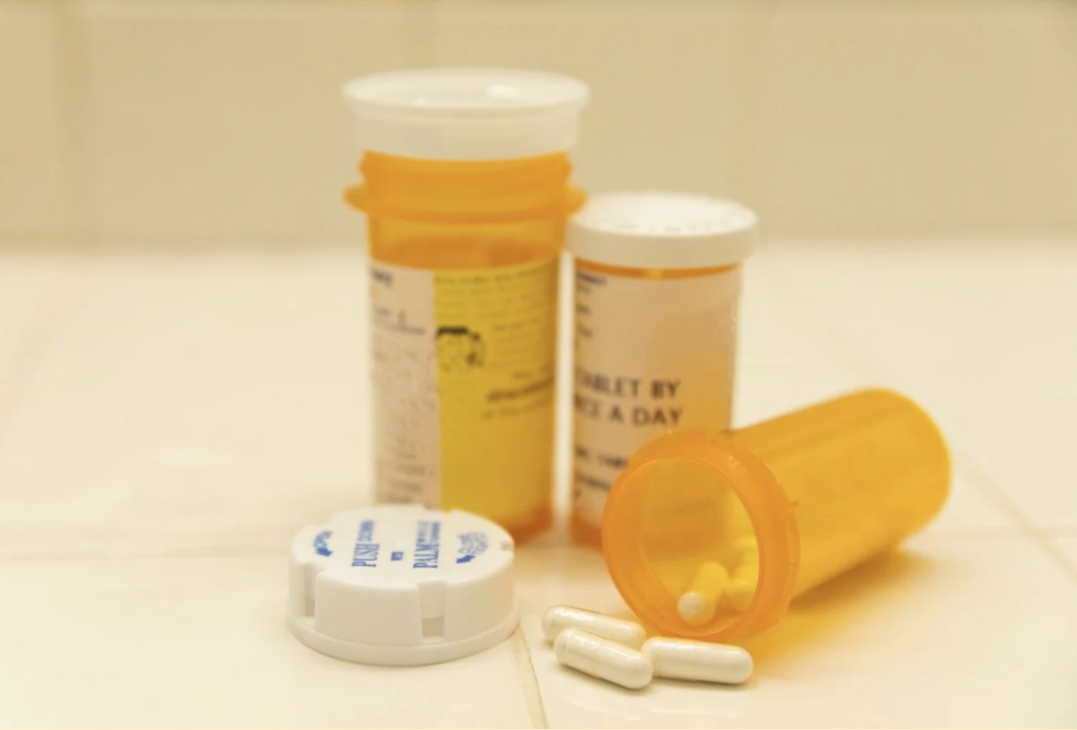 Legal prescription drugs, often misused during addiction.