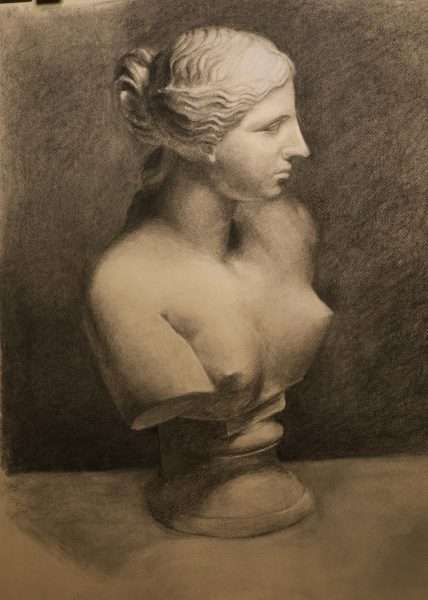 Shelley Yang, 12, Venus de Milo Observation, 24 x 18 in - Charcoal