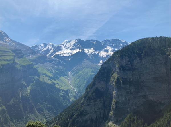 The picturesque mountain-scape of Switzerland.