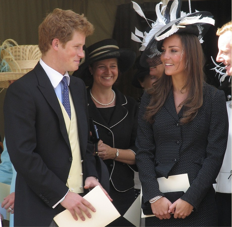 Kate Middleton and her brother-in-law, Prince Harry, in 2008 at the Garter Procession