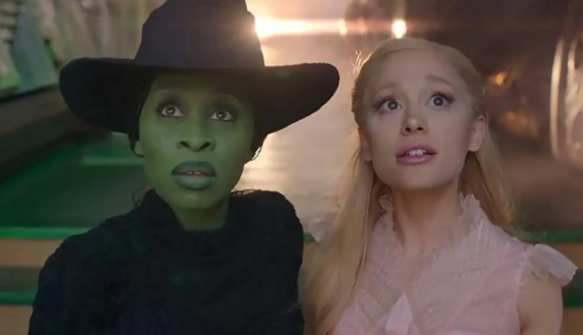 Elphaba (Cynthia Erivo) and Galinda (Ariana Grande) in the new Wicked movie, recently released in theaters.