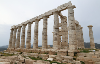 In ancient times, Travelers would stop at the Temple of Poseidon in Cape Sounion and give offerings, seeking the ocean god's favor before going off on their journey.