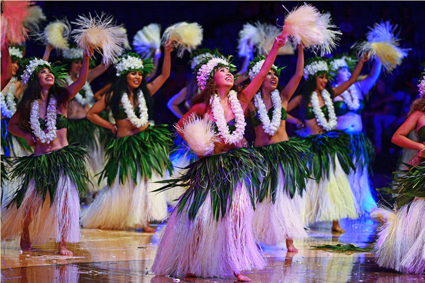 Hawaiian hula dancers showcase their traditional dance that is being taught to people of Native Hawaiian descent.