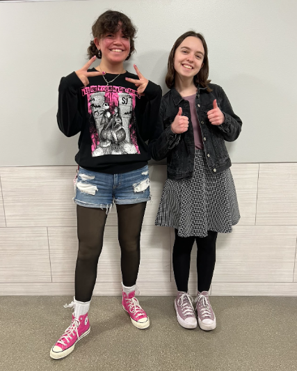 Isa Killian (12) and Chloe Koeppe (11) show off their winter style!