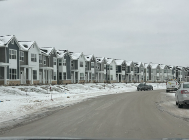 A row of new houses in a neighborhood off of High Road in Middleton, WI. 
