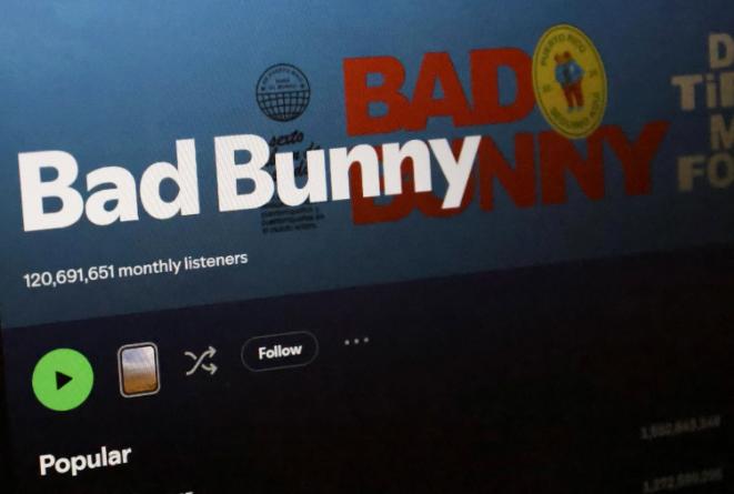Bad Bunny is one of the most listened to artist on Spotify with over 120 million monthly listeners.
