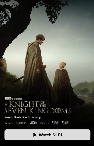Ser Duncan and Egg stand next to the elm tree depicted in Ser Duncan's crest on the primary promotional image for the first season of "A Knight of The Seven Kingdoms."