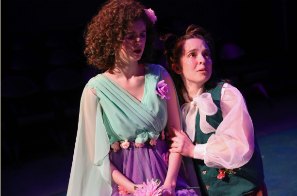 Puck(right) the mischievous fairy hencheman of Oberon with one of the fairy handmaidens(left) of queen Titania