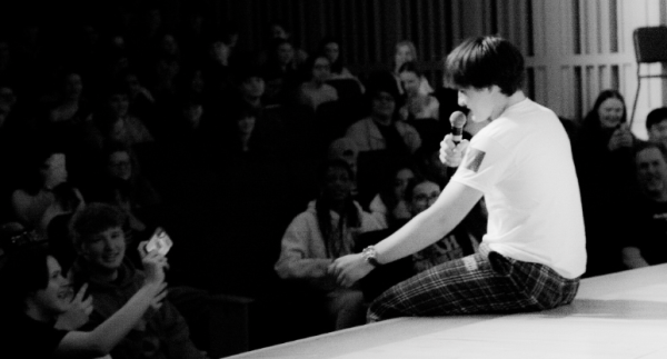 C$ took full advantage of the PAC, running across the stage and into the seats!