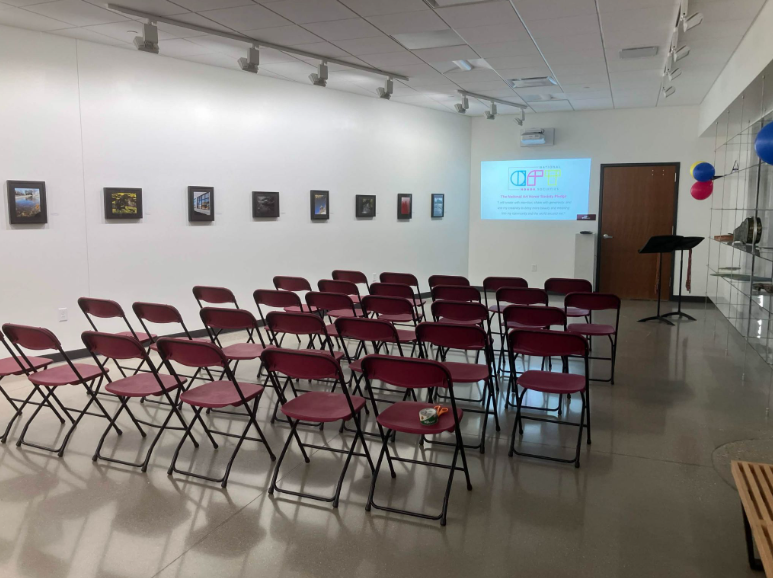 Chairs lined up inside Middleton High School's gallery during the 2025-2026 senior induction ceremony.

